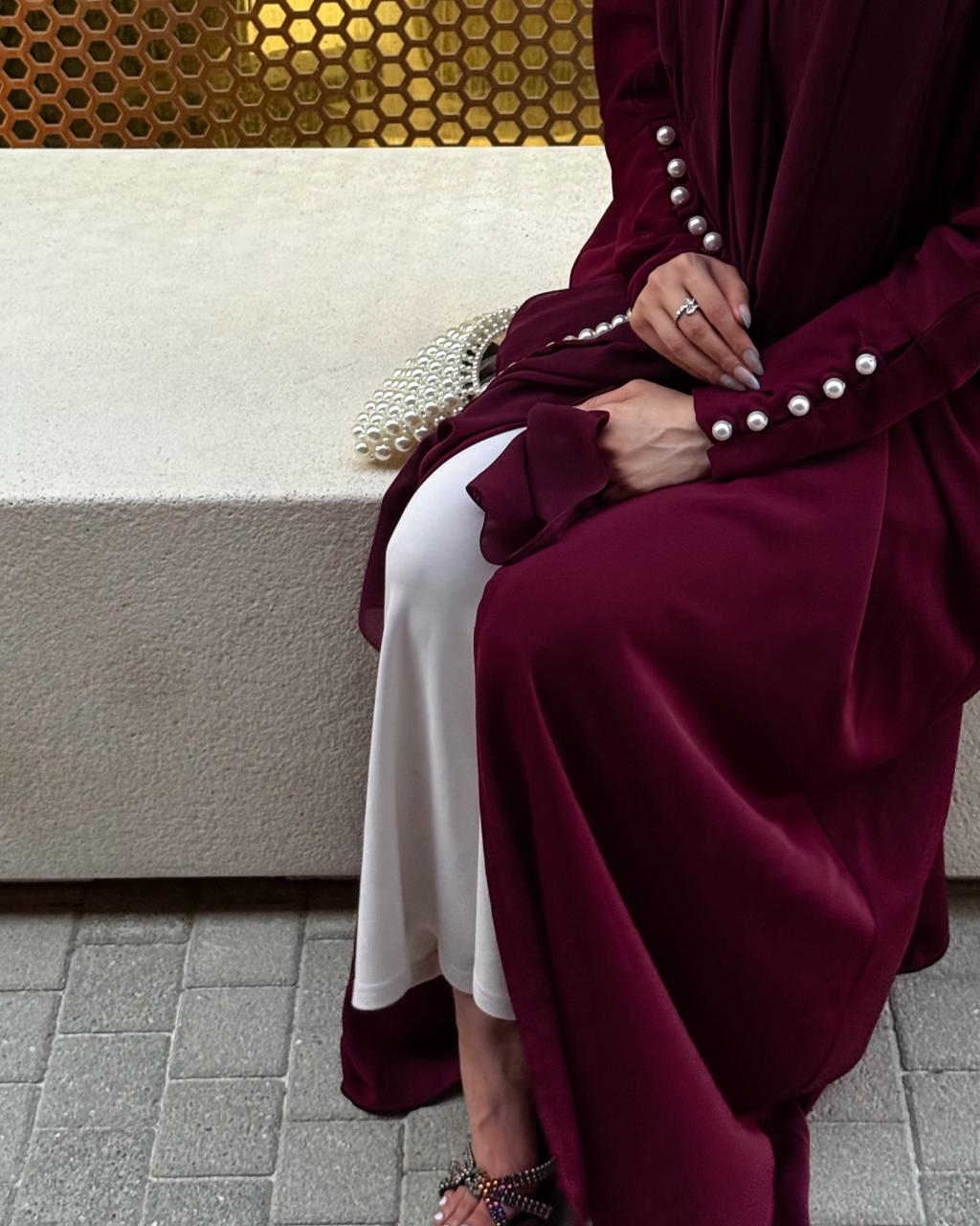 Burgundy Abaya