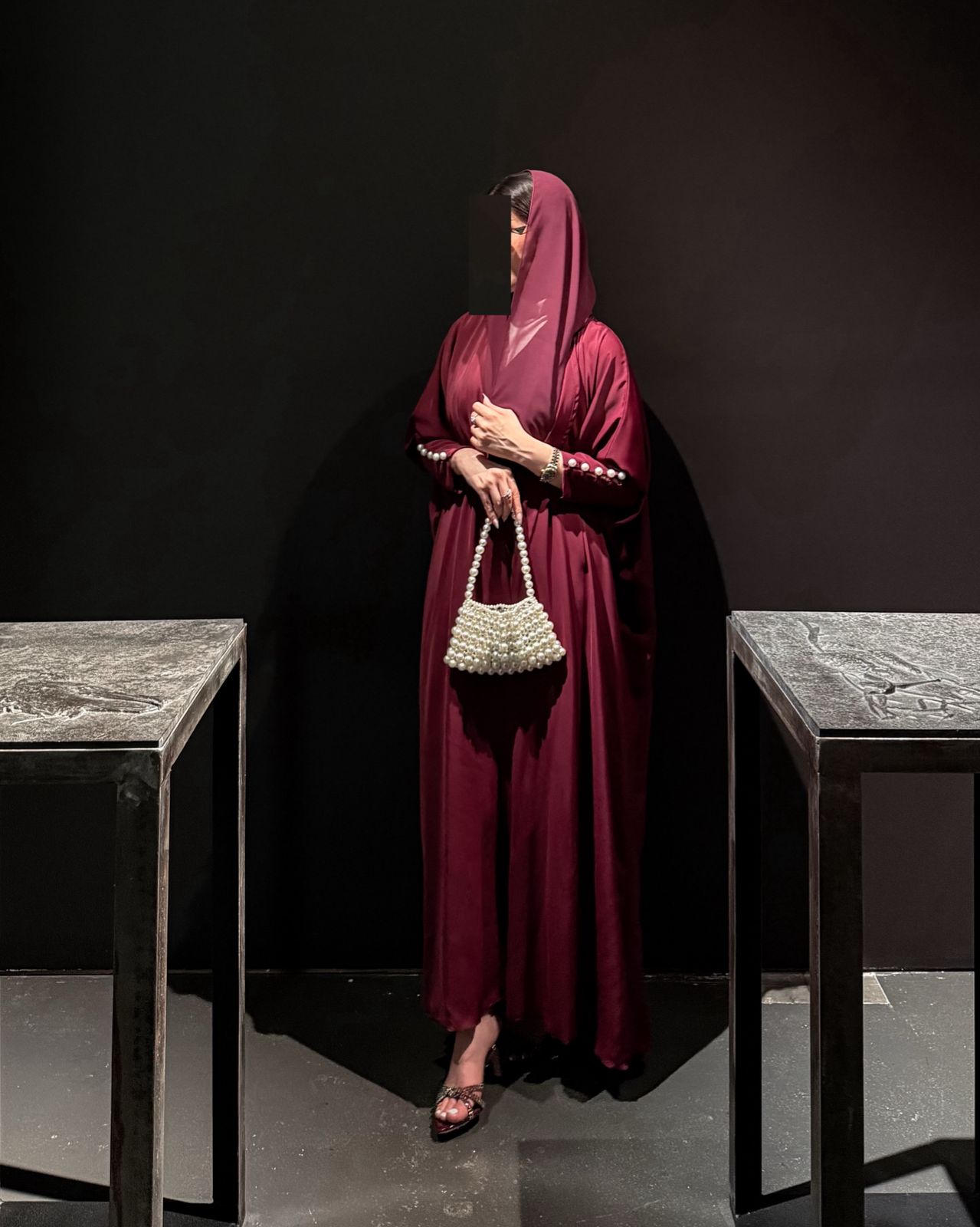 Burgundy Abaya